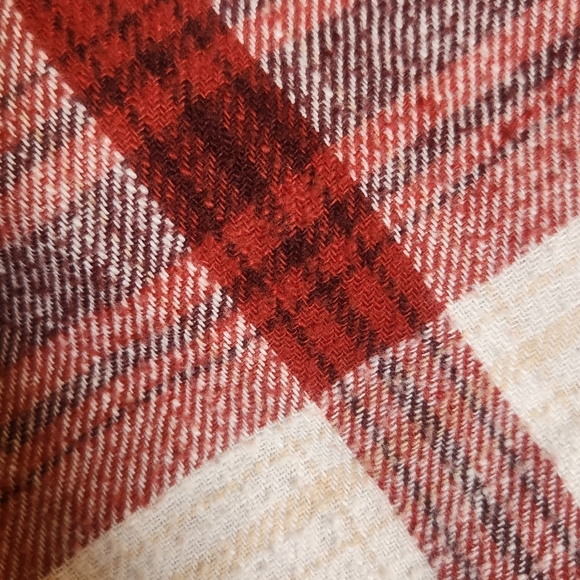 Love Tree Burgundy and White Plaid Button-Down Flannel - Picture 5 of 5